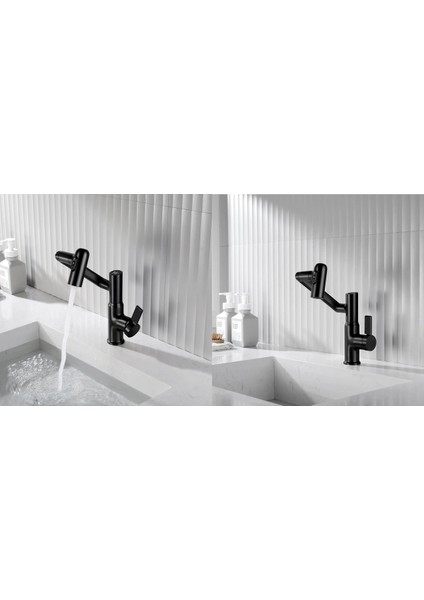 Akıllı Dijital Sıcaklık LED Ekran Banyo Lavabo Bataryası Katlanır Ithal Siyah 7 Yıl Garantili fırsatları