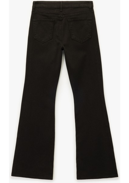 Yüksek Bel Dar Kalıp Pamuklu Ispanyol Paça Jean Pantolon - Flare Jeans fiyatları