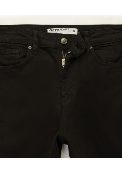 Yüksek Bel Dar Kalıp Pamuklu Ispanyol Paça Jean Pantolon - Flare Jeans indirimleri