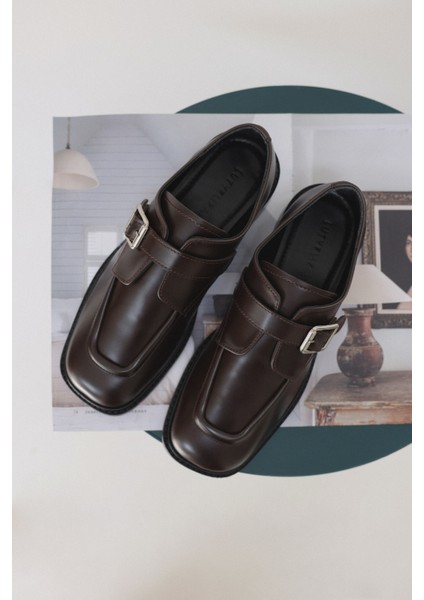 Loafer 2512 - Kemer Detaylı Loafer Acı Kahve Kadın Loafer