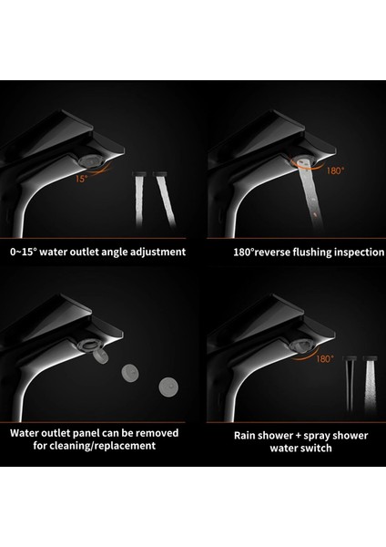 Akıllı Dijital Sıcaklık LED Ekran Banyo Lavabo Bataryası Krom 2 Akış Ayarı Ithal 7 Yıl Garanti