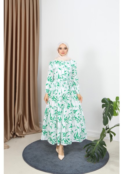 Yaprak Desenli Elbise