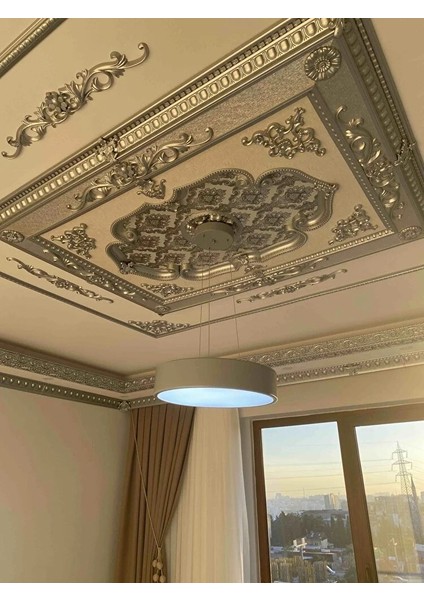 Drum 40CM ( Gri Kasa, Beyaz Işık ) Ledli Modern LED Avize, Salon, Mutfak, Oturma Yatak Odası, Sarkıt indirimleri