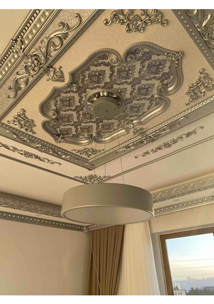 Drum 40CM ( Gri Kasa, Beyaz Işık ) Ledli Modern LED Avize, Salon, Mutfak, Oturma Yatak Odası, Sarkıt