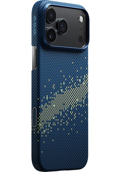 iPhone 17 Pro Kılıf M-Safeli Pitaka Tactile Woven Starpeak Serisi Kapak Mavi
