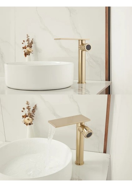 Banyo Çanak Lavabo Bataryası Mat Gold Renk Yeni Model 7 Yıl Garantili Ithal indirimleri
