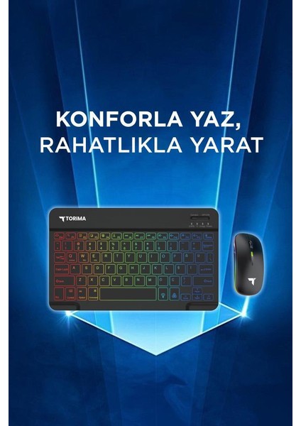 Tmk-09 Siyah Şarj Edilebilir Rgb Işıklı Kablosuz Klavye Mouse Seti modelleri