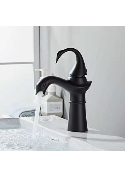 Banyo Lavabo Bataryası Kuğu Model Mat Siyah Renk Yeni Ürün Ithal 7 Yıl Garantili Ithal