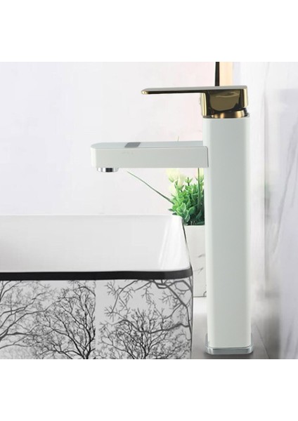 Akıllı Dijital Sıcaklık LED Ekran Banyo Çanak Lavabo Bataryası Beyaz Gold Ithal 7 Yıl Garantili fiyatları