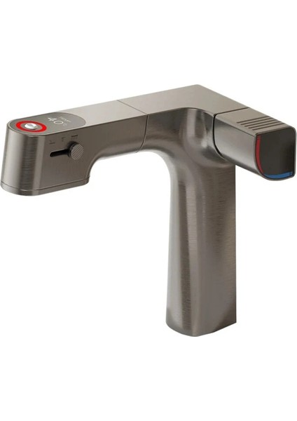 Akıllı Dijital Sıcaklık LED Ekran Banyo Lavabo Bataryası Antrasit 4 Fonksiyonlu Ithal 7 Yıl Garanti fırsatları