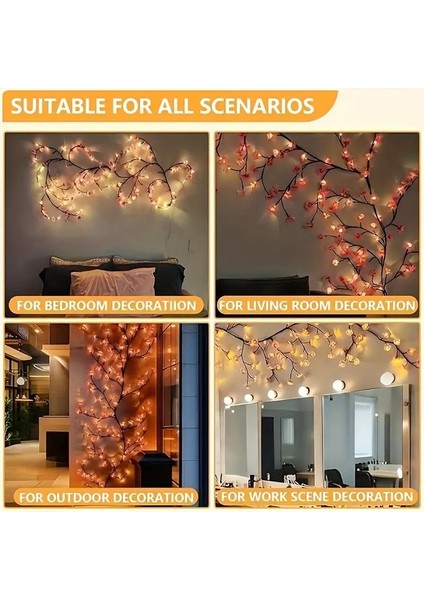 Dekoratif Çiçek LED Dal Lamba - Romantik ve Şık Aydınlatma