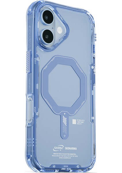 iPhone 17 Uyumlu Kılıf M-Safe Şarj Özellikli Şeffaf Airbag Skinarma Saido Mag-Charge Kapak Mavi fiyatları