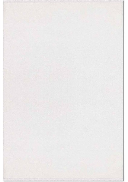 Crea Halı Pera 3404AK Beyaz Yumuşak Tuşeli Halı Shaggy Puff Soft Yumuşak Salon Mutfak Koridor Yolluk Dokuma Makine Halısı