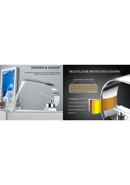 Banyo Lavabo Bataryası Krom Renk Şelale 7 Yıl Garantili Ithal Yeni Ince Tasarım. indirimleri