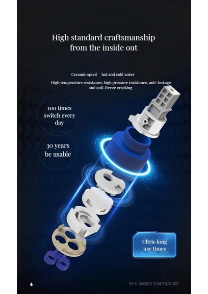 Akıllı Dijital Sıcaklık LED Ekran Banyo Çanak Lavabo Bataryası Mat Siyah Ithal 7 Yıl Garantili fırsatları