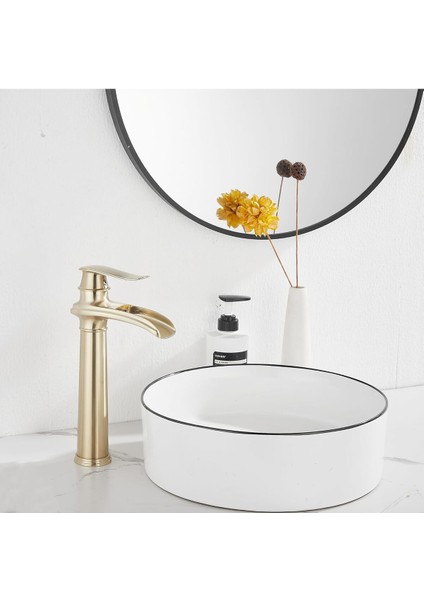 Banyo Çanak Lavabo Bataryası Mat Gold Renk Yeni Tasarım 7 Yıl Garantili Ithal