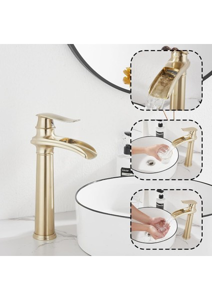 Banyo Çanak Lavabo Bataryası Mat Gold Renk Yeni Tasarım 7 Yıl Garantili Ithal fiyatları