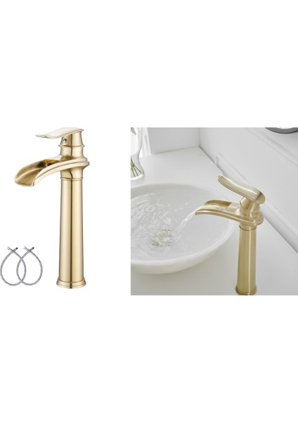 Banyo Çanak Lavabo Bataryası Mat Gold Renk Yeni Tasarım 7 Yıl Garantili Ithal indirimleri