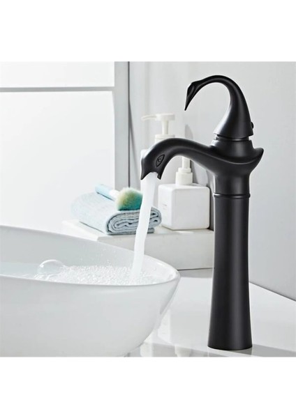 Banyo Çanak Lavabo Bataryası Mat Siyah Şelale Yeni Ürün 7 Yıl Garantili Ithal