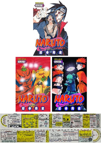 Naruto 43-44-45. Ciltler Manga Seti + Mat. Öğreten Cetvel