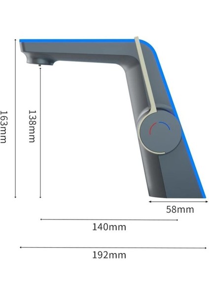 Akıllı Dijital Sıcaklık LED Ekran Banyo Lavabo Bataryası Mat Gold 2 Akış Ayarı Ithal 7 Yıl Garanti