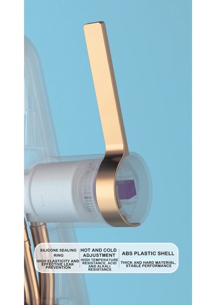 Akıllı Dijital Sıcaklık LED Ekran Banyo Lavabo Bataryası Mat Gold 2 Akış Ayarı Ithal 7 Yıl Garanti