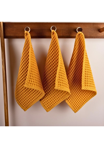 Lüks Mutfak Havlusu 3 Adet - Yüksek Kalite, 100% Pamuk, 30X30 Cm, Waffle Dokuma Washcloth Havlu