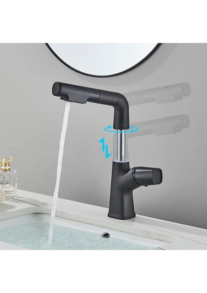 Banyo Lavabo Bataryası Asansörlü Yeni Sistem Mat Siyah Spiralli ve Fiskiyeli 7 Yıl Garantili Ithal modelleri