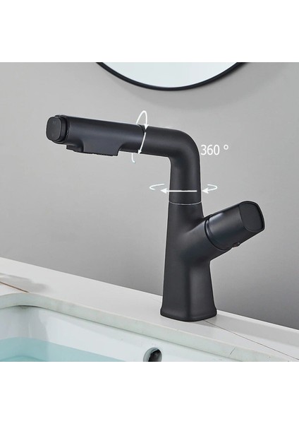 Banyo Lavabo Bataryası Asansörlü Yeni Sistem Mat Siyah Spiralli ve Fiskiyeli 7 Yıl Garantili Ithal