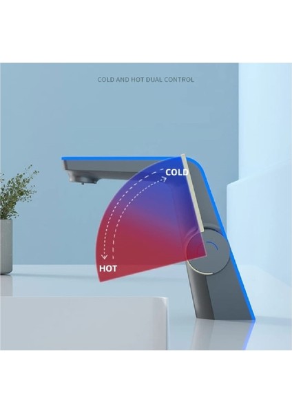 Akıllı Dijital Sıcaklık LED Ekran Banyo Lavabo Bataryası Antrasit Renk Ithal 7 Yıl Garanti fiyatları