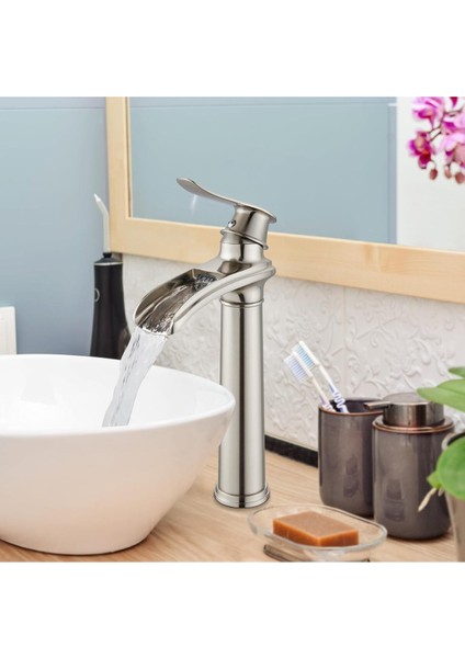 Banyo Çanak Lavabo Bataryası Mat Krom Nikel Renk Yeni Tasarım 7 Yıl Garantili Ithal