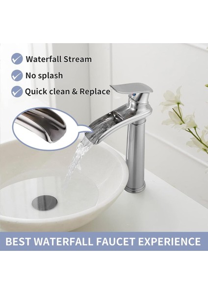 Banyo Çanak Lavabo Bataryası Mat Krom Nikel Renk Yeni Tasarım 7 Yıl Garantili Ithal
