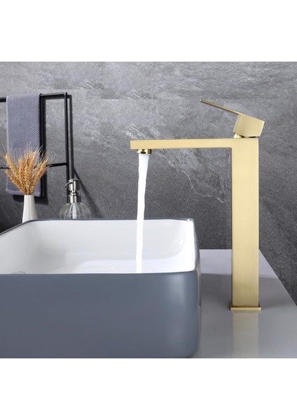 Banyo Çanak Lavabo Bataryası Mat Gold Renk Yeni Tasarım 7 Yıl Garantili Ithal