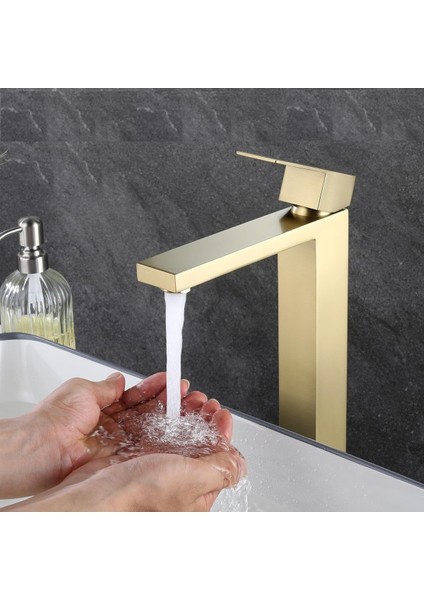 Banyo Çanak Lavabo Bataryası Mat Gold Renk Yeni Tasarım 7 Yıl Garantili Ithal fiyatları