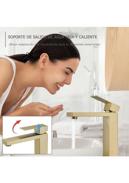 Banyo Çanak Lavabo Bataryası Mat Gold Renk Yeni Tasarım 7 Yıl Garantili Ithal