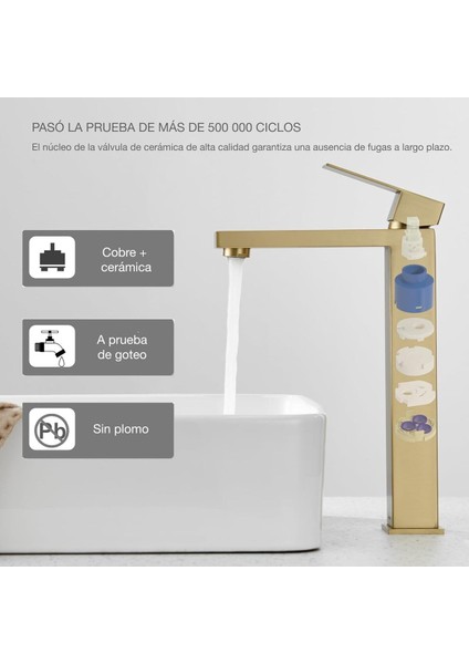 Banyo Çanak Lavabo Bataryası Mat Gold Renk Yeni Tasarım 7 Yıl Garantili Ithal