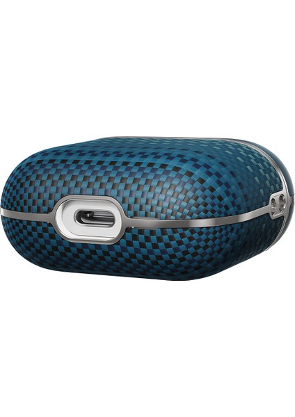 Airpods 4 Kılıf Aramid Fiber Pitaka Tactile Woven Sunset-Moonrise Serisi Sunset Kapak Mavi