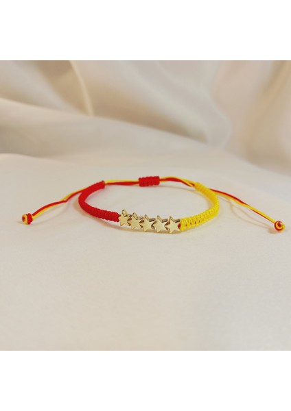 5 Yıldızlı Galatasaray Sarı Kırmızı Taraftar Bilekliği, Unisex El Yapımı Ayarlanabilir Makrome Bileklik, Makrome Bileklik, Taraftar Bileklik, Maç Aksesuarı, Galatasaray Bileklik modelleri