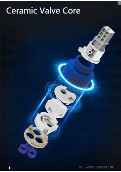 Akıllı Dijital Sıcaklık LED Ekran Banyo Lavabo Bataryası Siyah Gold Ithal 7 Yıl Garantili indirimleri