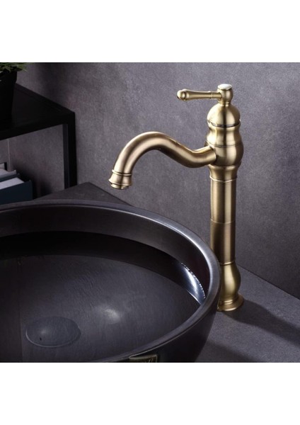 Banyo Çanak Lavabo Bataryası Mat Gold Renk Yeni Model 7 Yıl Garantili Ithal