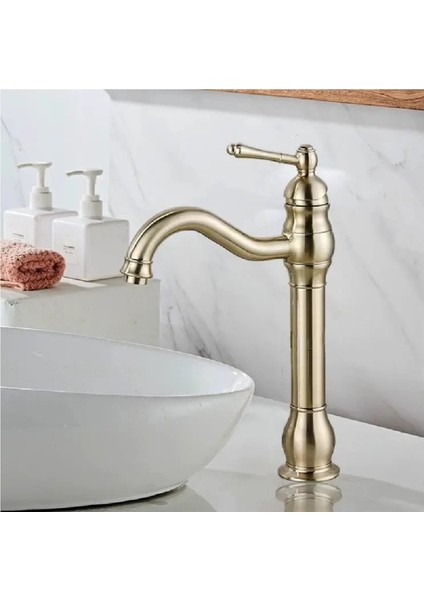 Banyo Çanak Lavabo Bataryası Mat Gold Renk Yeni Model 7 Yıl Garantili Ithal