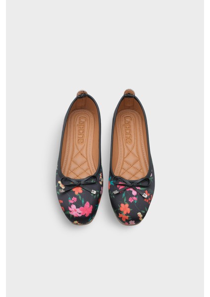 Hana Trend Saten Çiçekli Kadın Babet