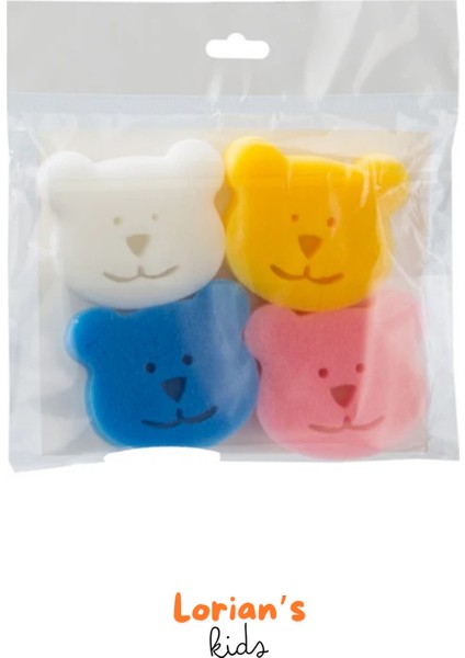 Ayıcık Desen Bebek Banyo ve Cocuk Banyo Süngeri 4'lü Paket fırsatları