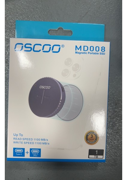MD008 1 TB 10GBPS (1100/1100MB/sn) Type C +Type C(Pd) Taşınabilir SSD