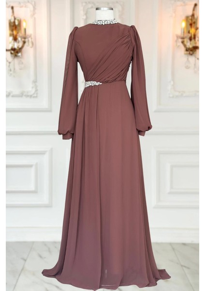 Peri Abiye Elbise Kahverengi