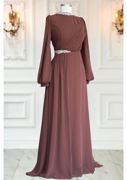 Peri Abiye Elbise Kahverengi modelleri