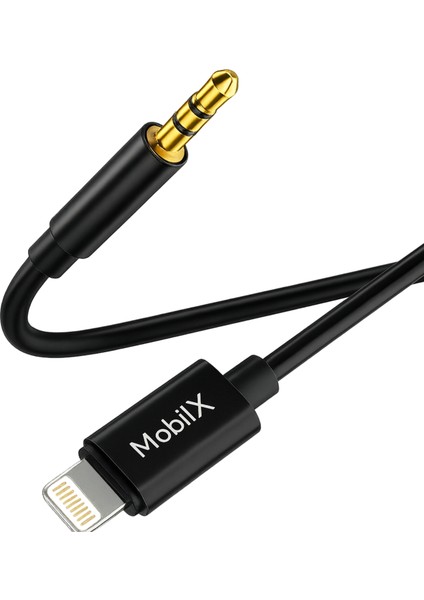 Mobilx M-X02 Lightning To 3.5mm Aux Ses Kablosu – iPhone Uyumlu, Stereo Ses Destekli, Altın Uçlu fırsatları