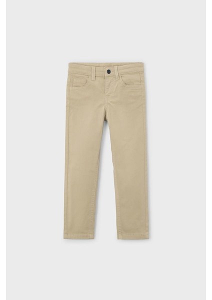 Erkek Çocuk Slim Fit 5 Cepli Pantolon - Bej