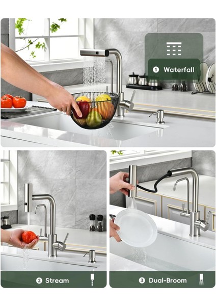 Mutfak Evye Bataryası Dual Flow Su Arıtma Çıkışlı Spiralli ve Fiskiyeli 7 Yıl Garanti Ithal Nikel modelleri