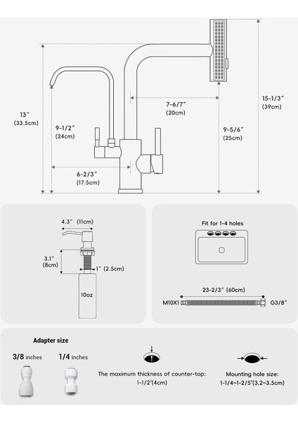 Mutfak Evye Bataryası Dual Flow Su Arıtma Çıkışlı Spiralli ve Fiskiyeli 7 Yıl Garanti Ithal Nikel